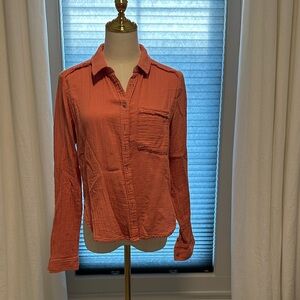 Pilcro Terracotta Button-Down Shirt